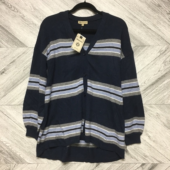 Democracy | Striped Girlfriend Cardigan Sweater M - Picture 3 of 7